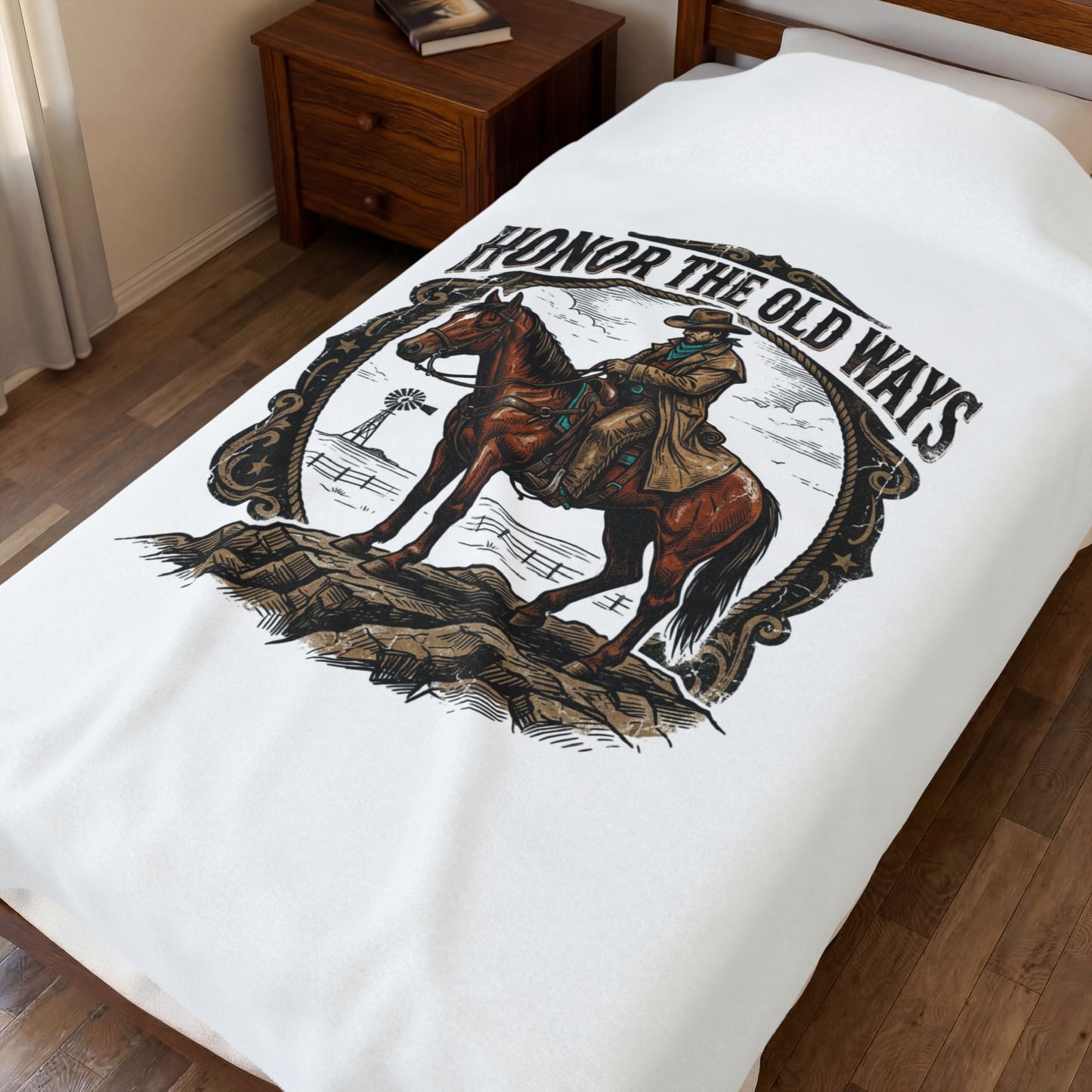 Honor the Old Ways Velveteen Blanket | Western, Americana, Vintage Rodeo