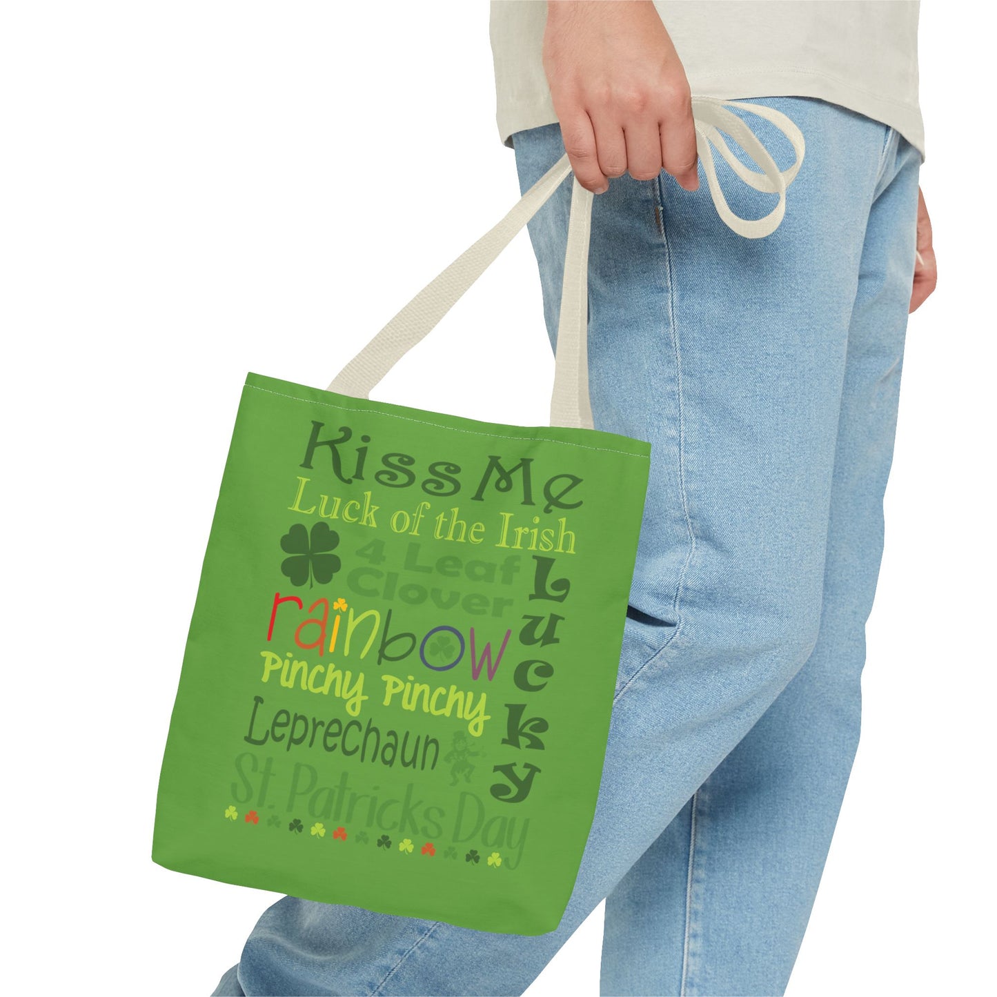 St. Patrick's Word Riot Green Tote Bag — Bold Typographic Holiday Tote - 3 Sizes