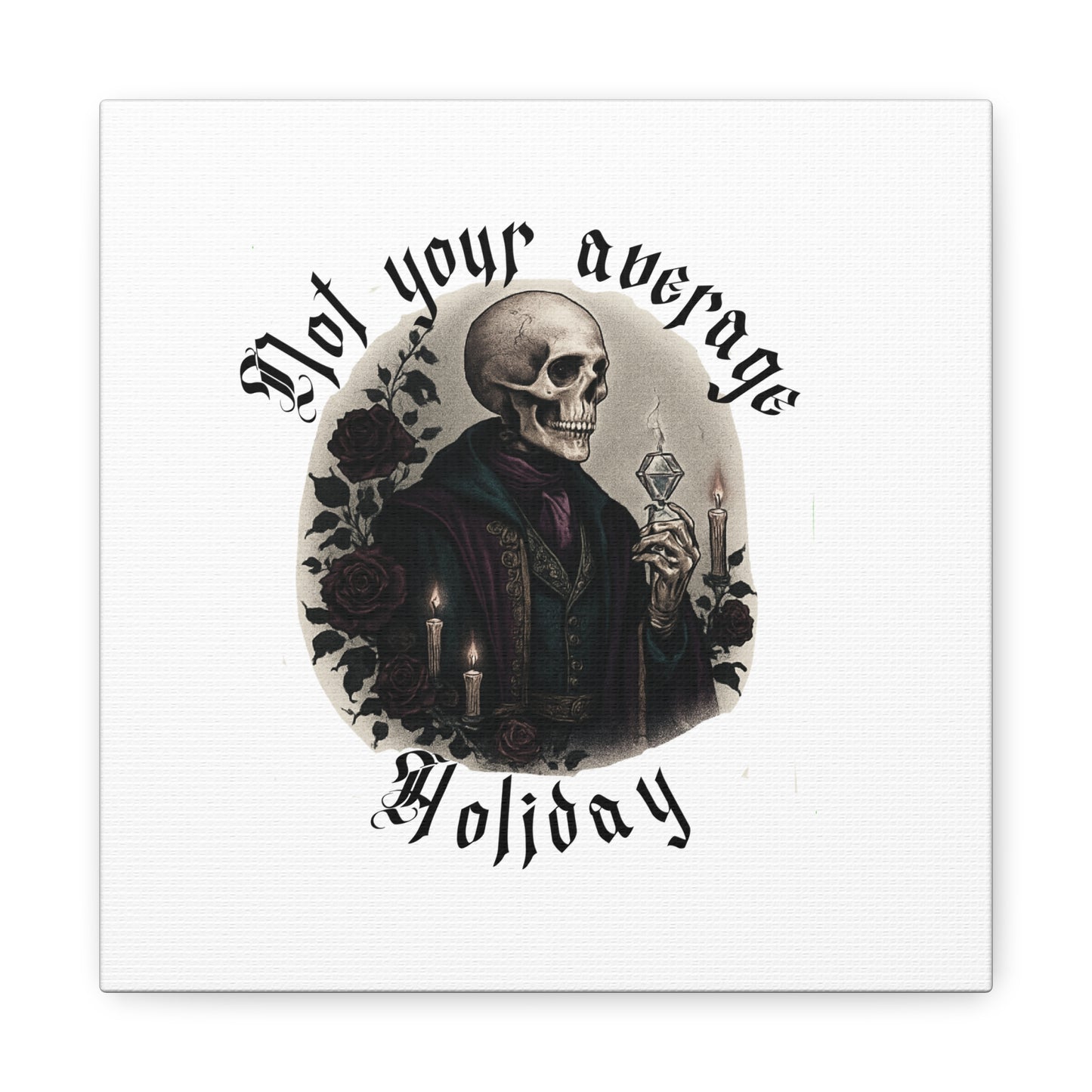 Skull Portrait Canvas Print — "Not Your Average Holiday" Gothic Wall Art
