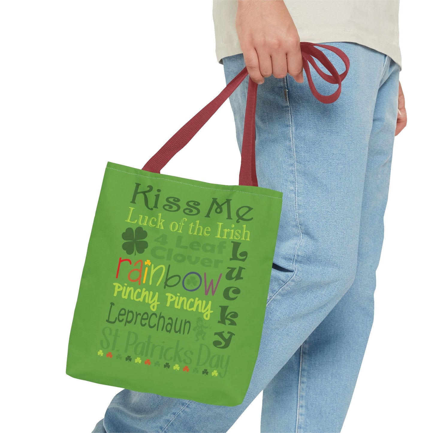 St. Patrick's Word Riot Green Tote Bag — Bold Typographic Holiday Tote - 3 Sizes