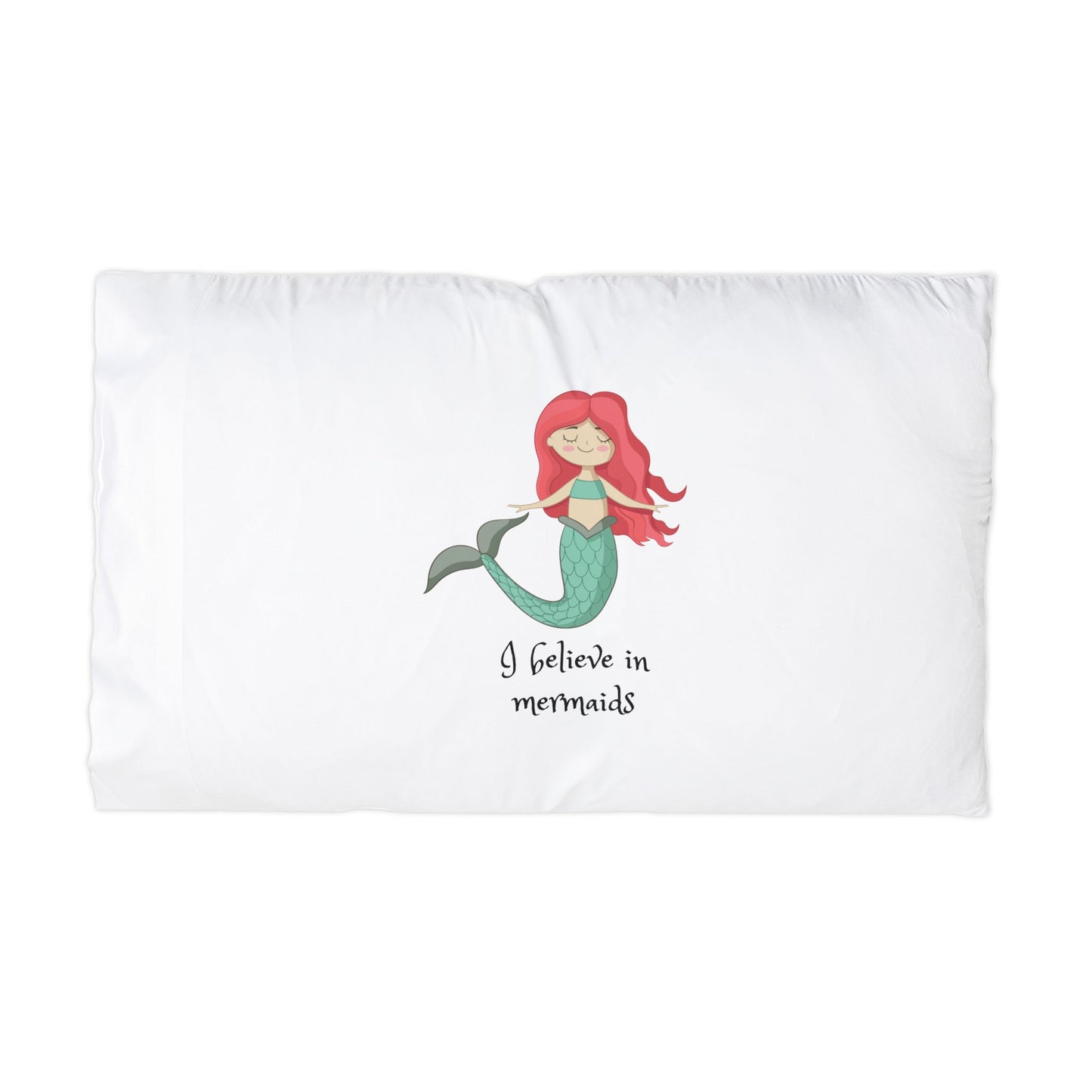 Mermaid Microfiber Pillowcase — "I Believe in Mermaids" Decorative Pillowcase for Kids’ Bedroom & Nautical Gifts