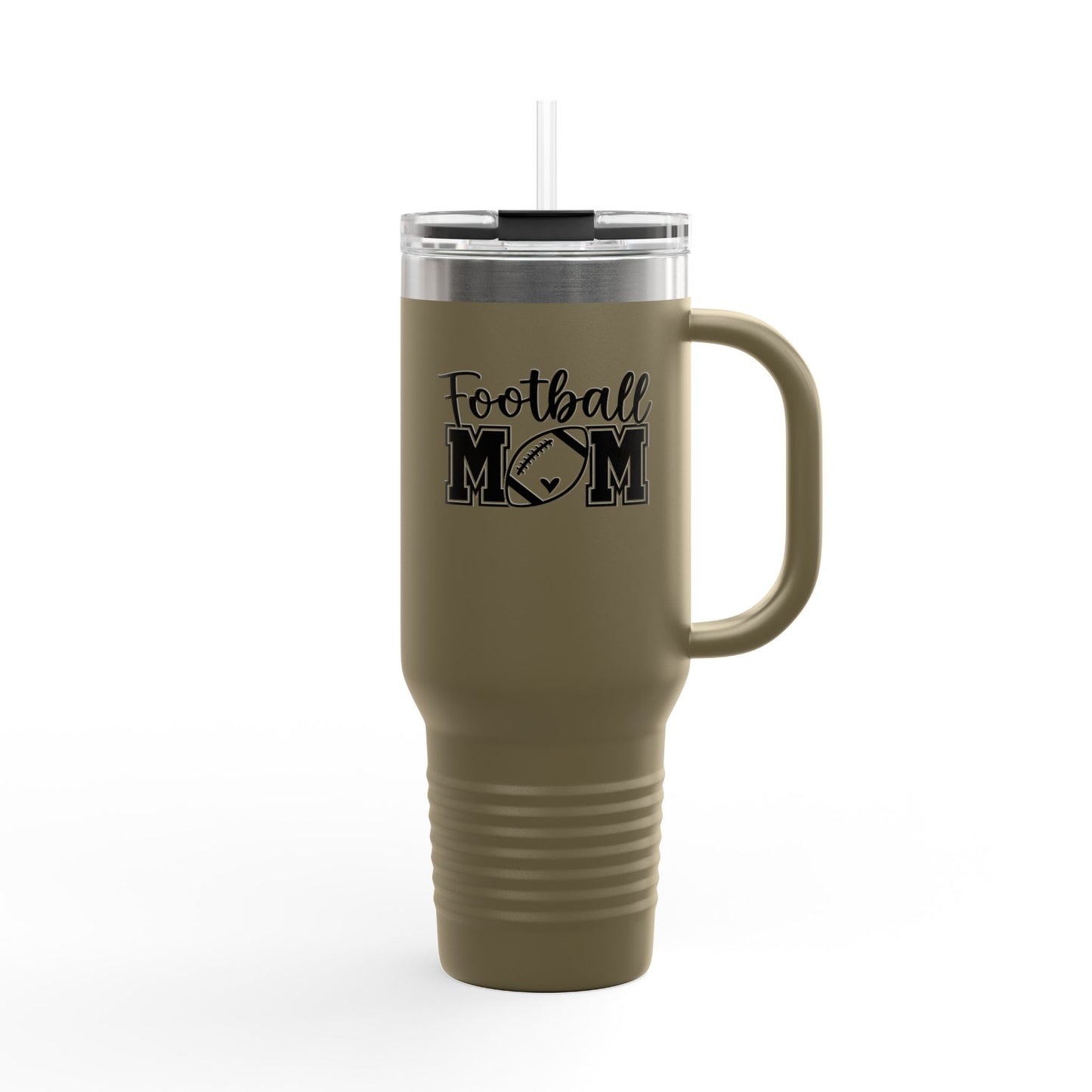 Football Mom Insulated Travel Mug 40oz – Cool-Handled Stainless Tumbler for Game Days