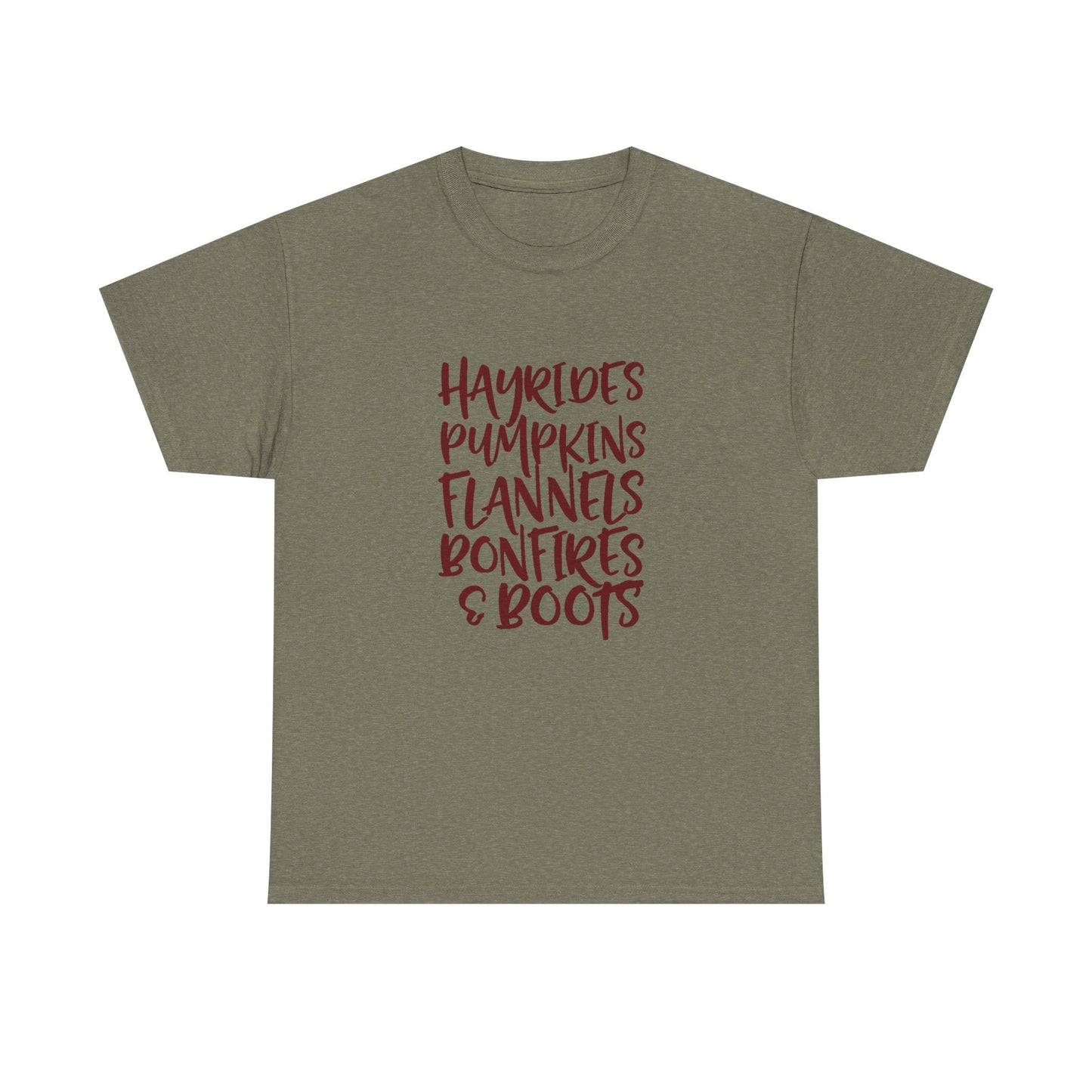 Hayrides, Pumpkins, Flannels Autumn Unisex Thanksgiving Tee
