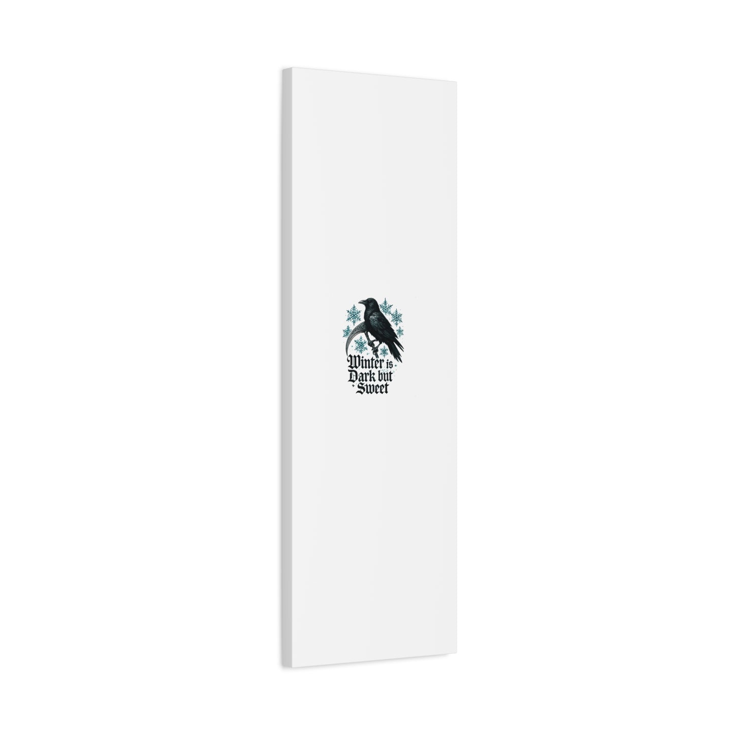 Raven Winter Canvas Art — “Winter is Dark but Sweet” Stretched Matte Print