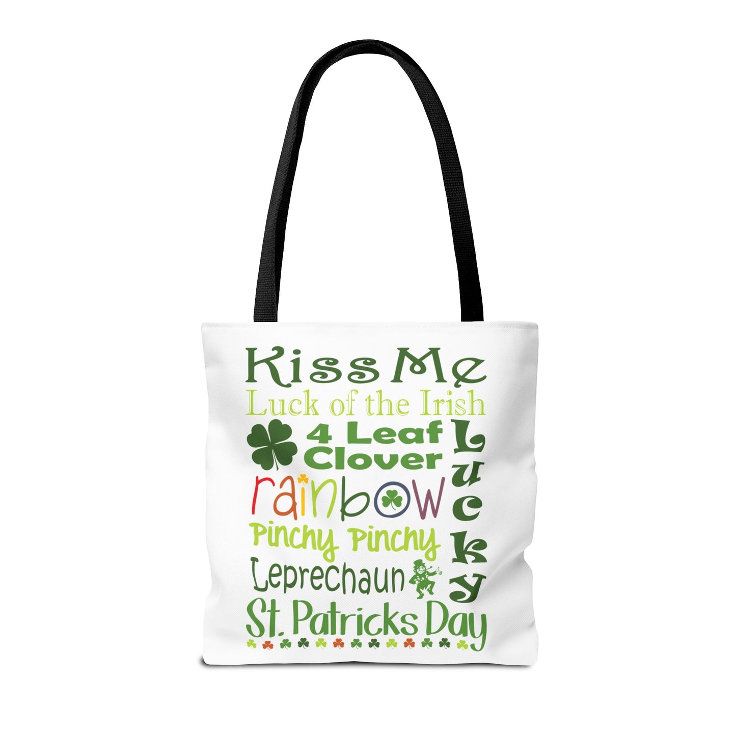 St. Patrick's Word Riot White Tote Bag — Bold Typographic Holiday Tote - 3 Sizes