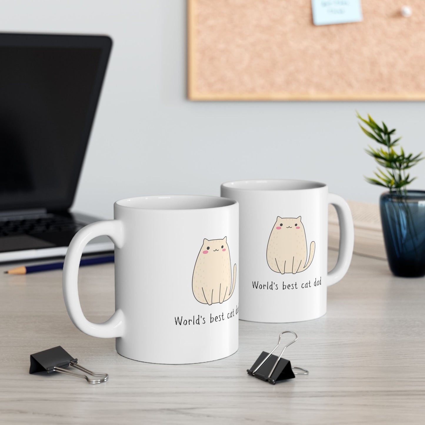 Cat Dad Coffee Mug (11oz & 15oz) - World's Best Cat Dad Design