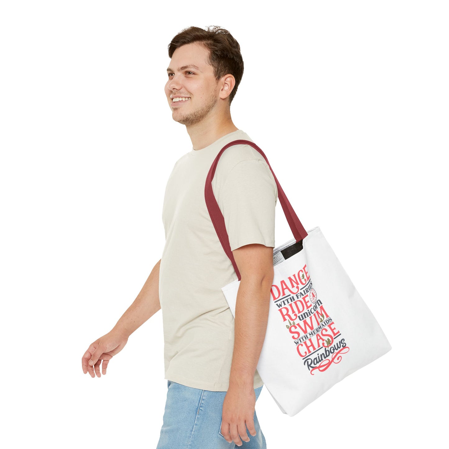 Whimsical Adventure Tote Bag - Dance with Fairies, Ride Unicorns, Swim with Mermaids