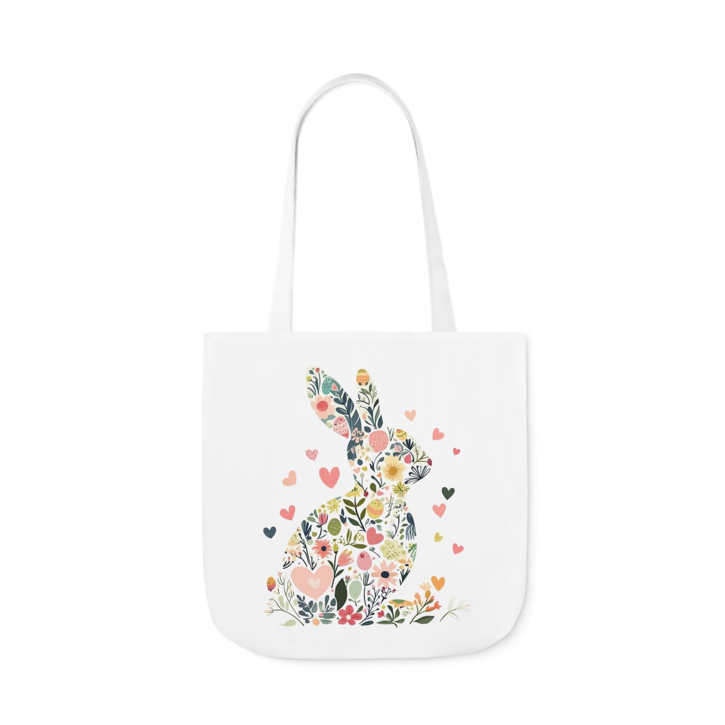 Floral Bunny Canvas Tote Bag