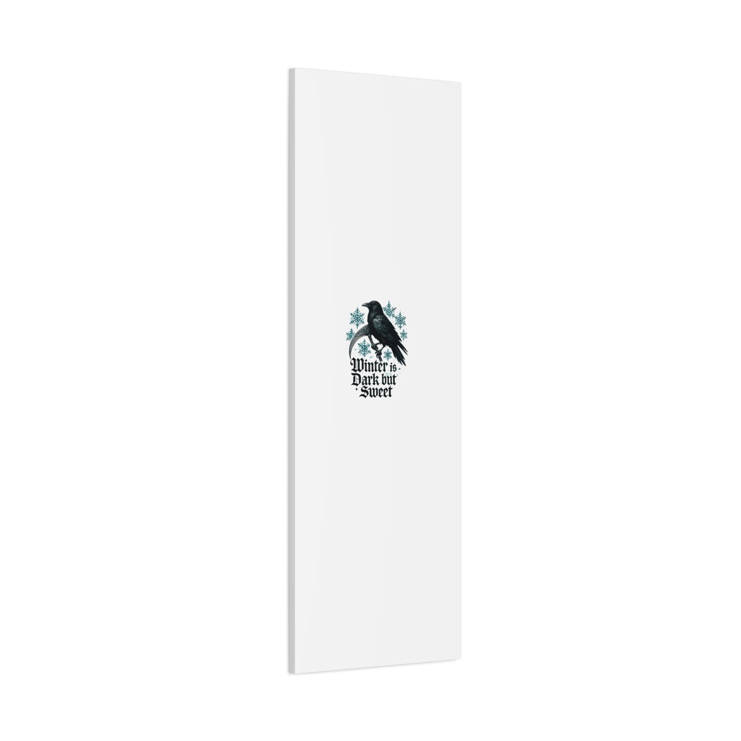 Raven Winter Canvas Art — “Winter is Dark but Sweet” Stretched Matte Print