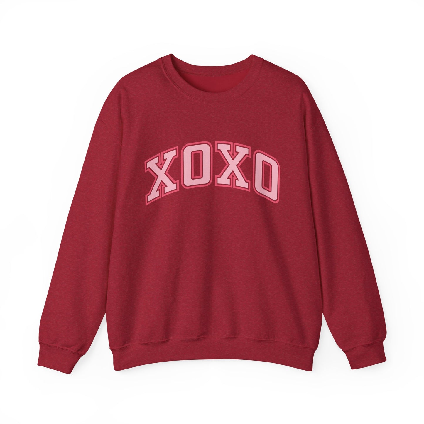 XOXO Pink Varsity Crewneck Sweatshirt