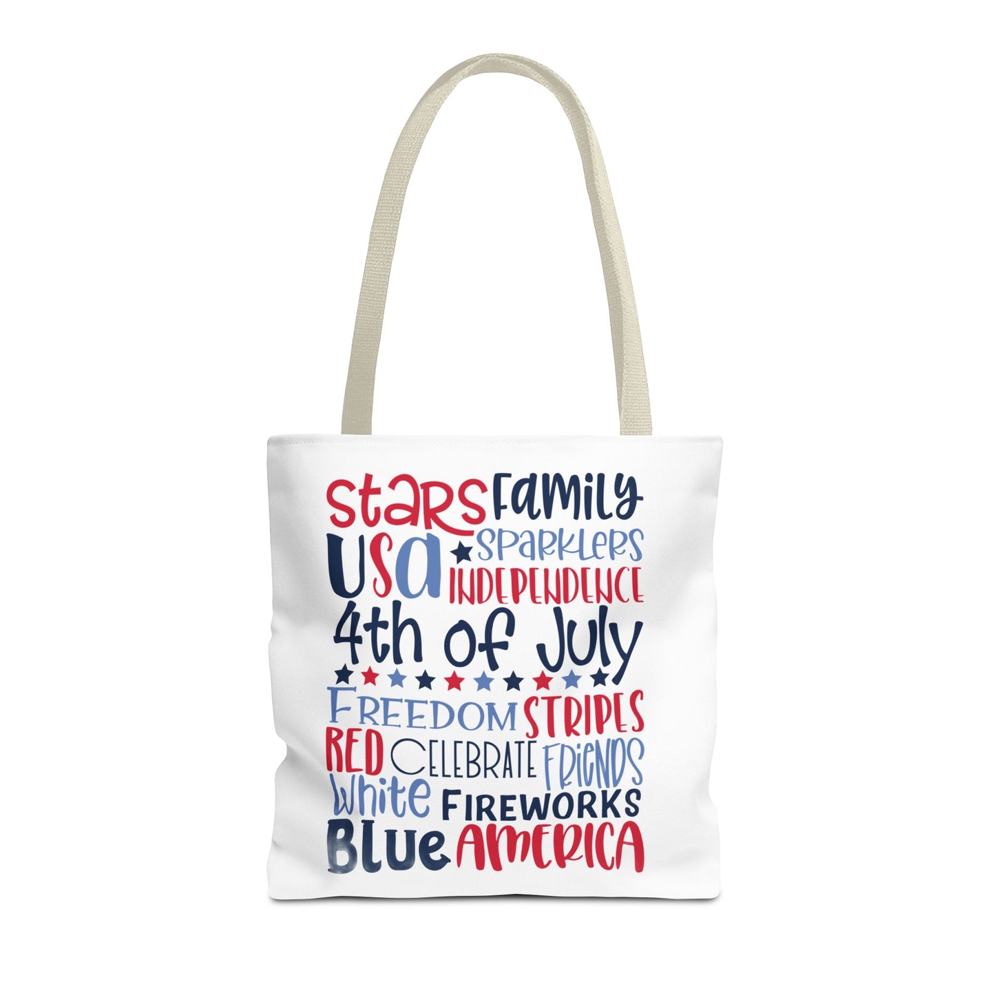 4th of July Tote Bag - USA Patriotic Stars & Stripes Independence Day Tote