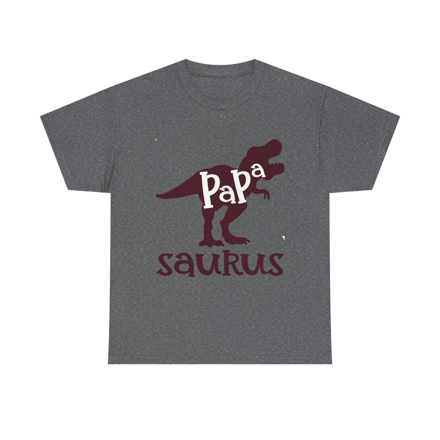 Papa Saurus: The Ultimate Dinosaur Dad Unisex Heavy Cotton T-Shirt - Perfect Father's Day Gift for Prehistoric Parents