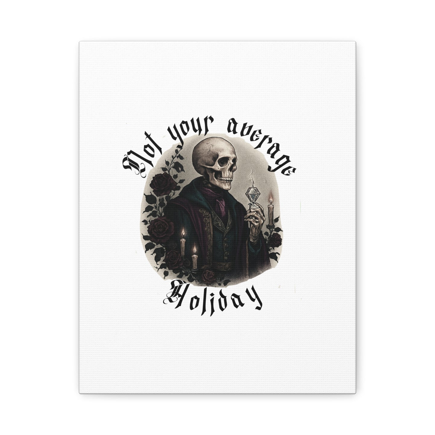 Skull Portrait Canvas Print — "Not Your Average Holiday" Gothic Wall Art