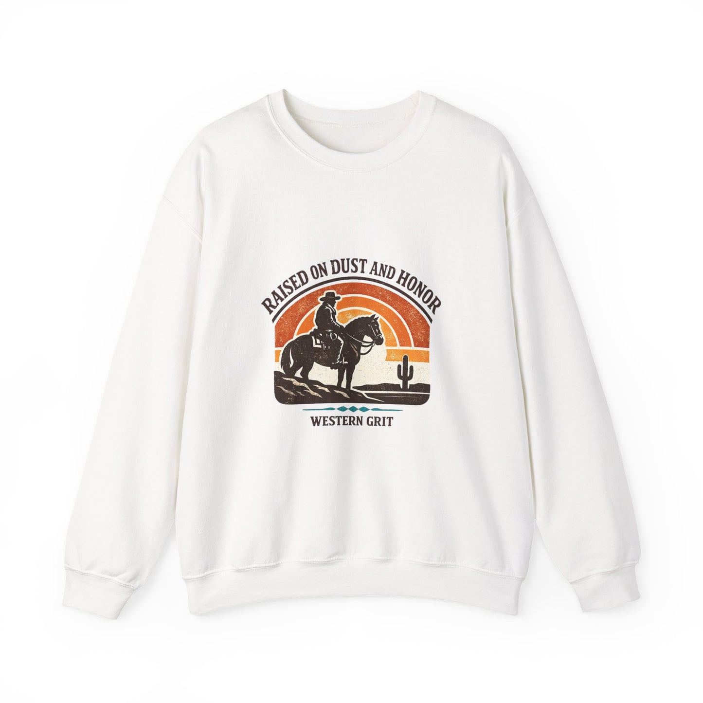 Raised on Dust and Honor Crewneck Sweatshirt | Western, Cowboy, Vintage Americana