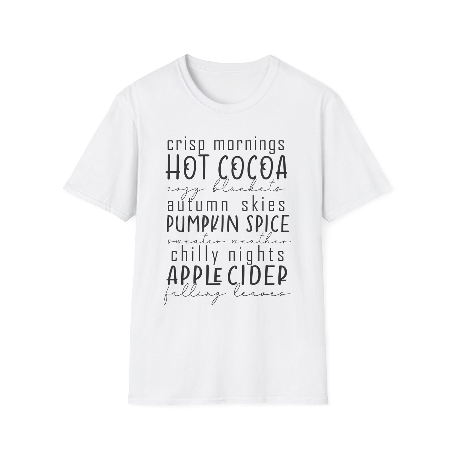 Cozy Fall T-Shirt | Autumn Vibes Shirt, Pumpkin Spice Tee, Hot Cocoa Top, Seasonal Casual Wear, Thanksgiving Gift