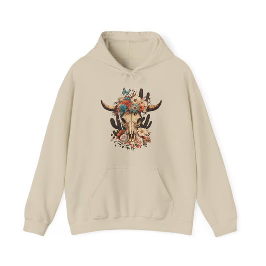 Floral Skull Women's Heavy Blend™ Hoodie, Perfect Gift for Mother's Day