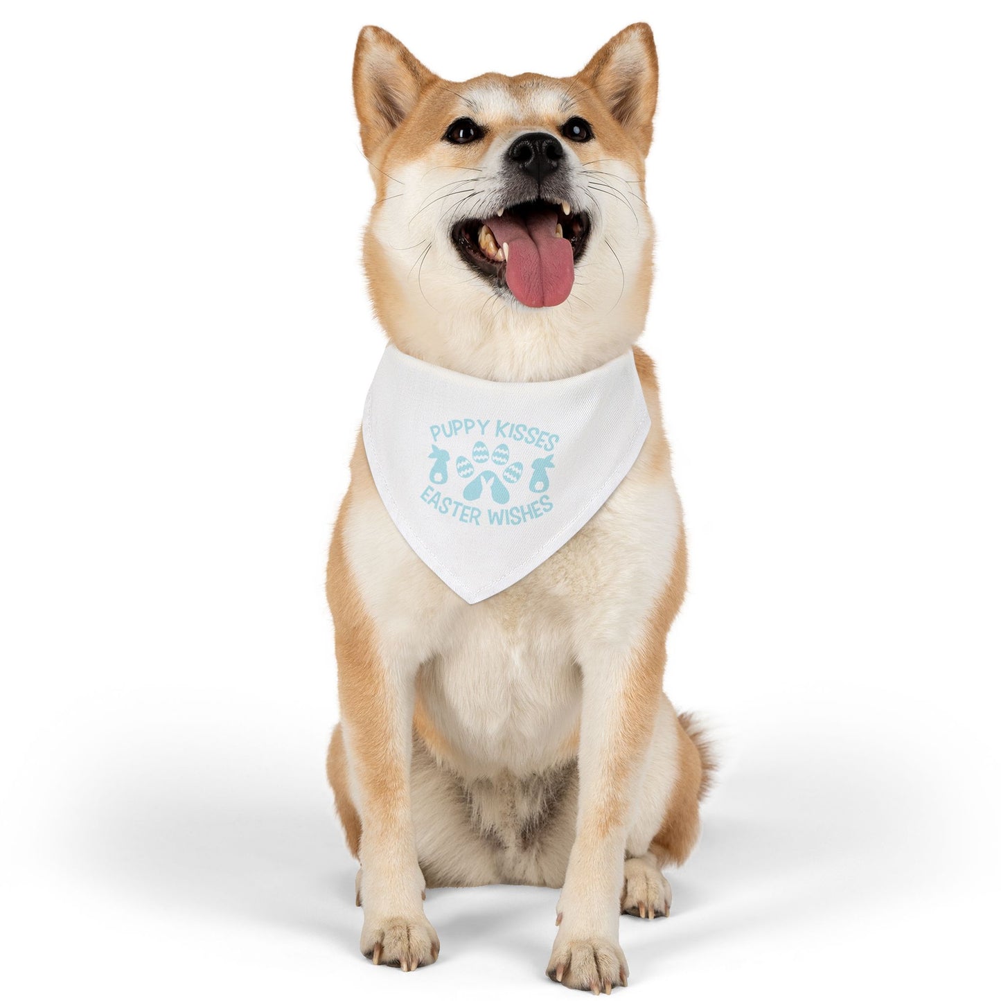 Light Blue Easter-Themed Pet Bandana Collar