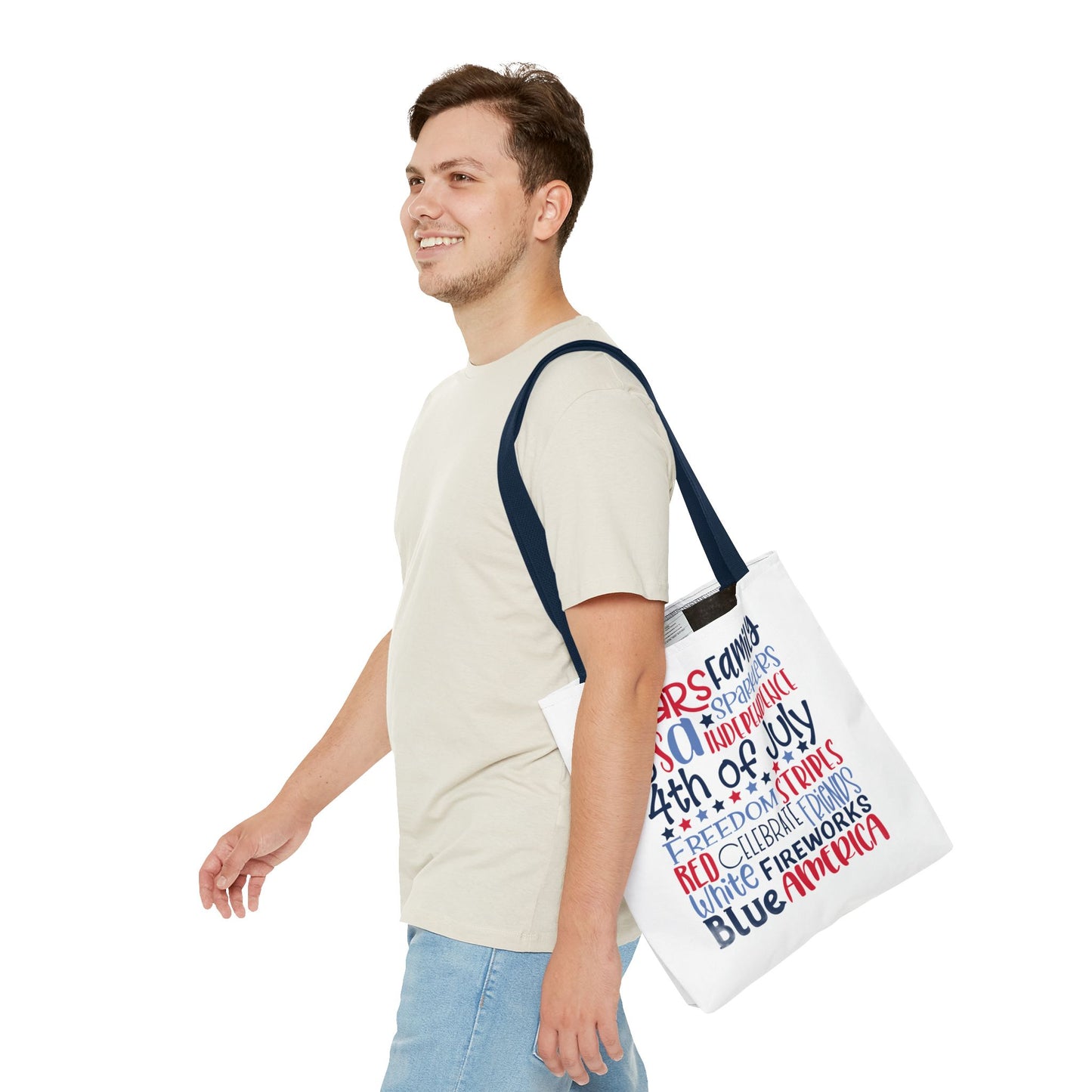 4th of July Tote Bag - USA Patriotic Stars & Stripes Independence Day Tote