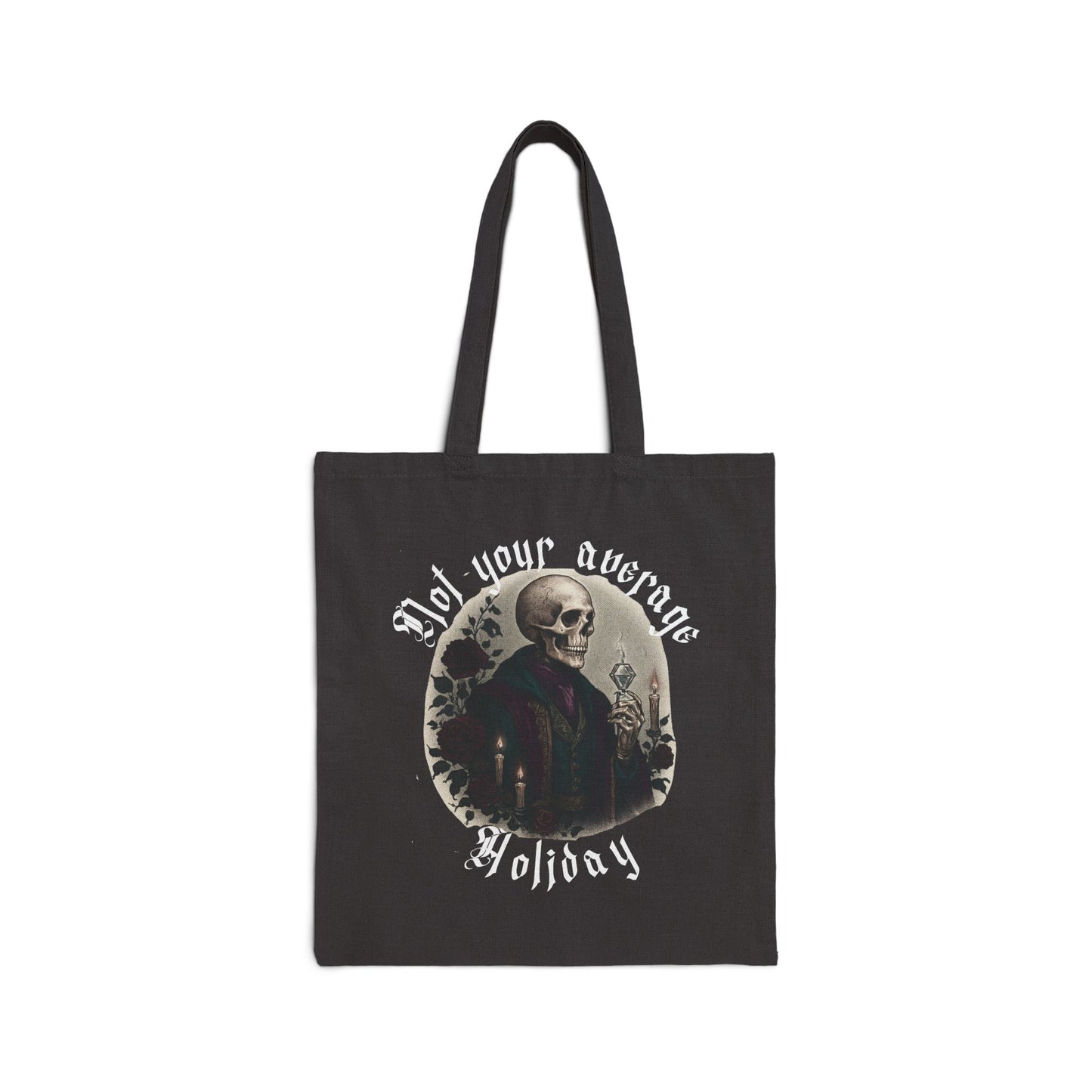 Tote Bag – "Not Your Average Holiday" Vintage Skull Canvas Tote