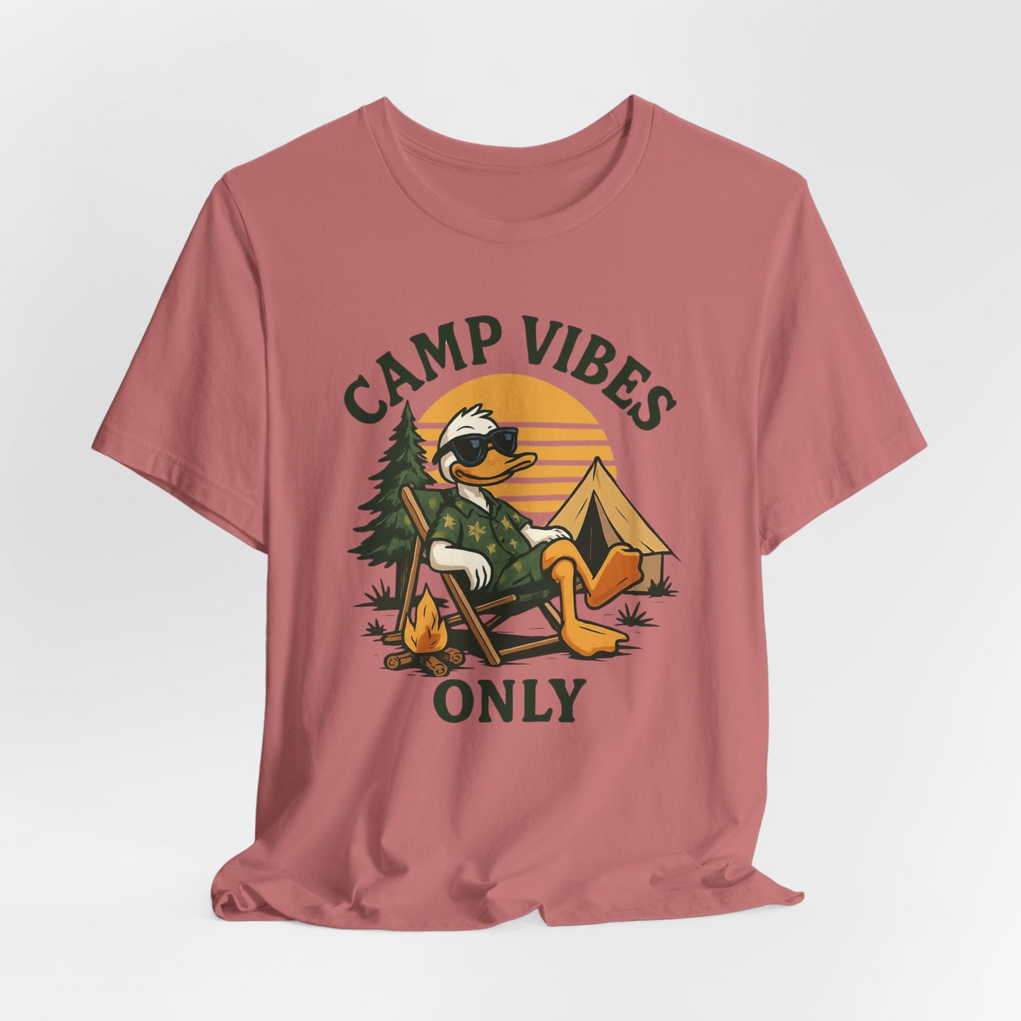 Camp Vibes Only T-Shirt — Retro Camping Duck Graphic Tee