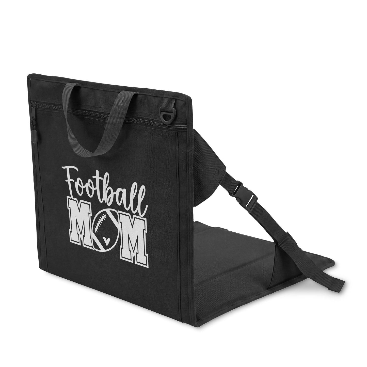 Football Mom Stadium Seat — Portable Padded Bleacher Seat with Backrest