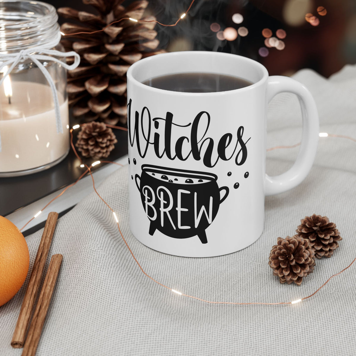 Witches Brew Ceramic Mug — Halloween Spell Cauldron Coffee Cup (11oz & 15oz)