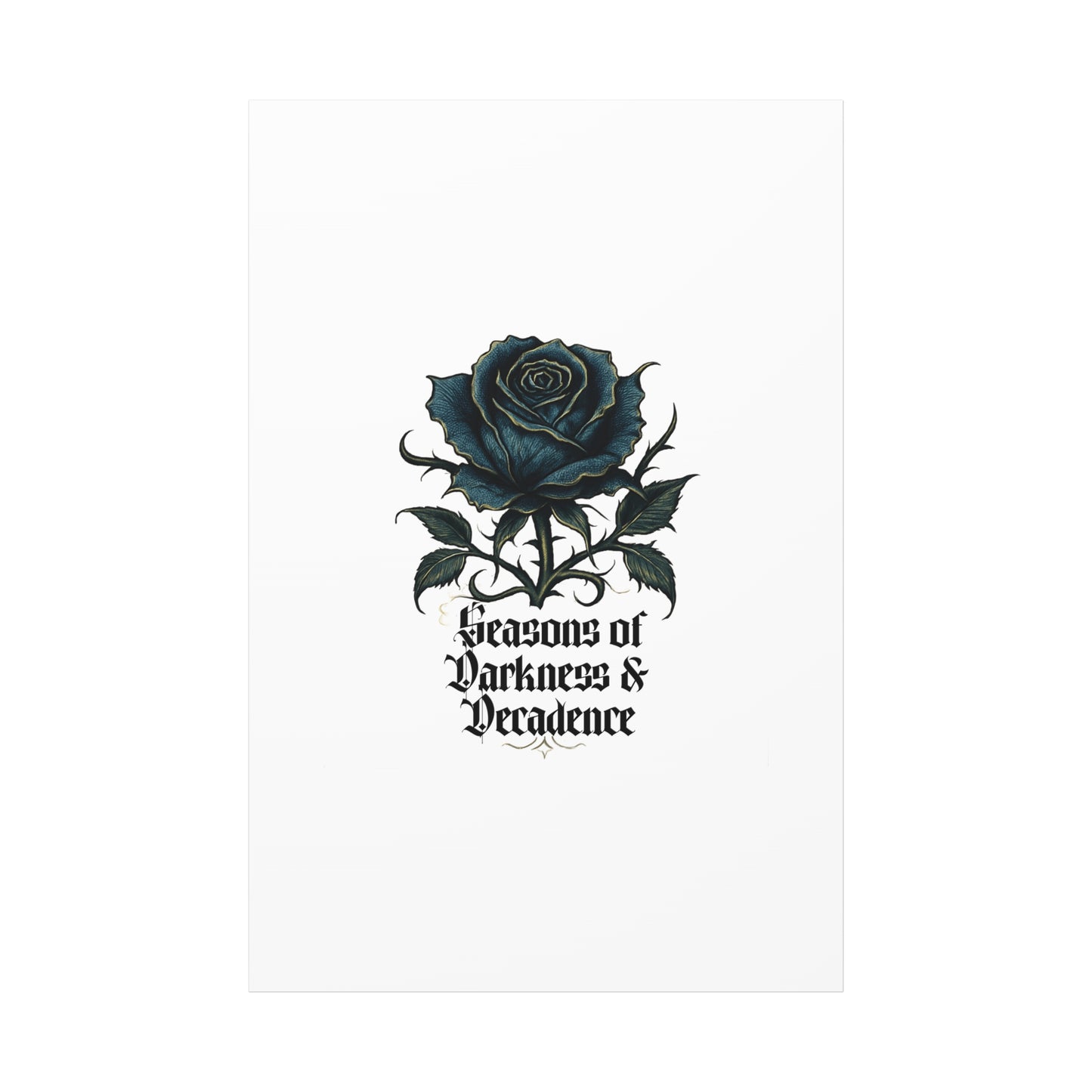 Canvas Wall Art — Gothic Blue Rose "Seasons of Darkness & Decadence"