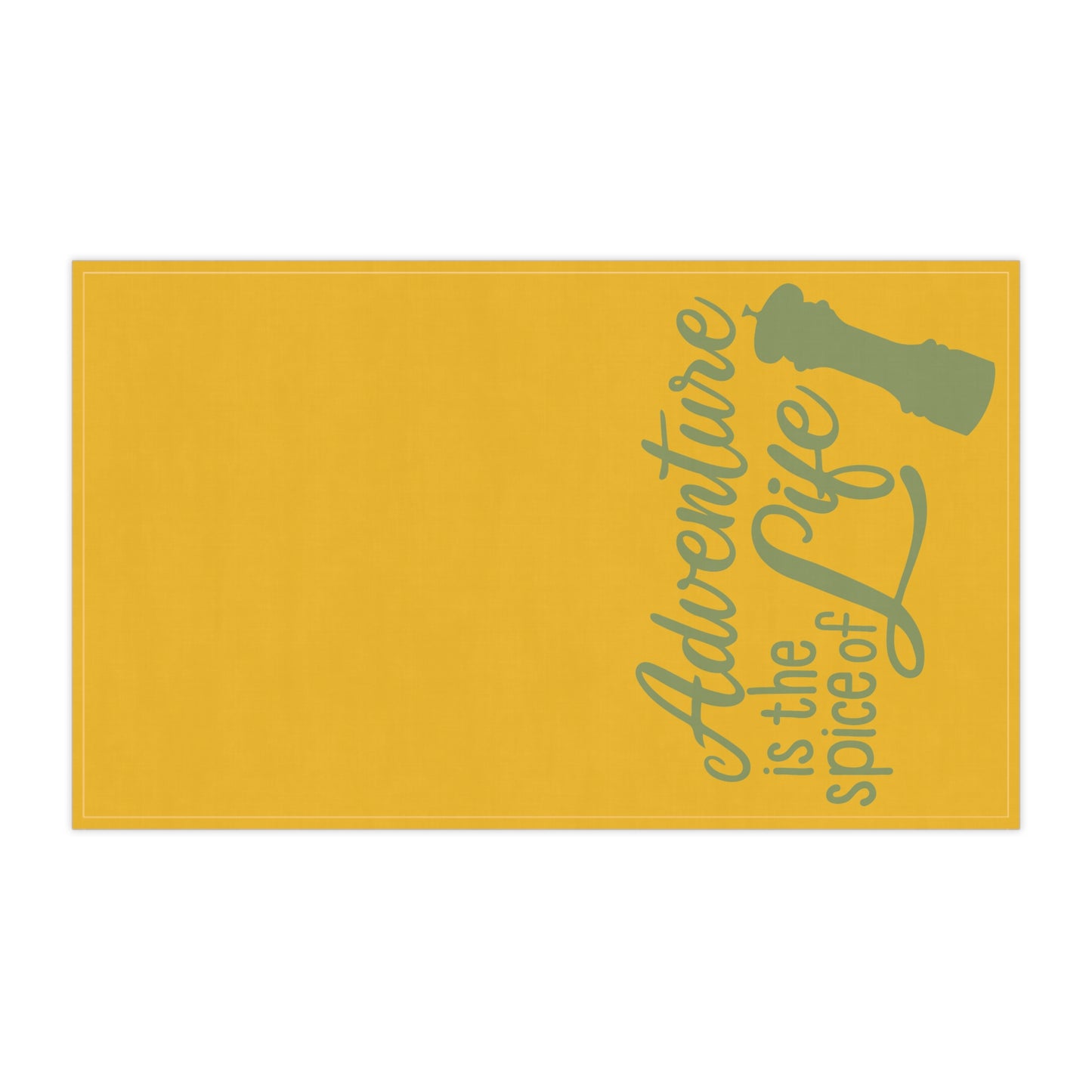 Adventure is the Spice of Life Kitchen Towel - Green and Yellow