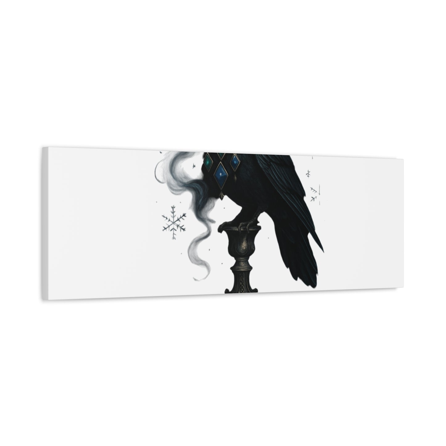Gothic Raven Canvas Art – “Gothic Cheer, Give Me Fear” Matte Stretched Wall Decor