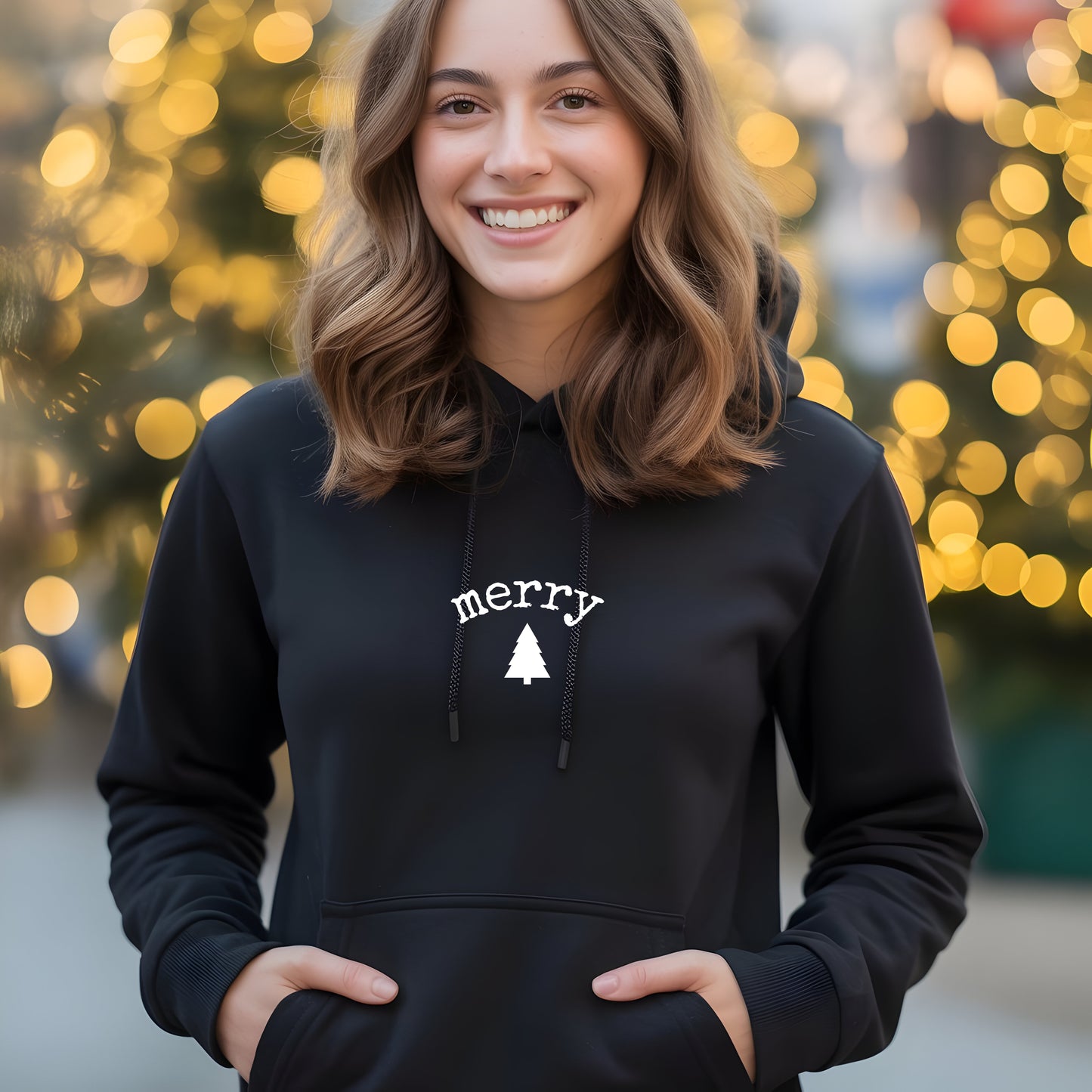 Cute "Merry Christmas Tree" Hoodie — Festive Holiday Sweatshirt