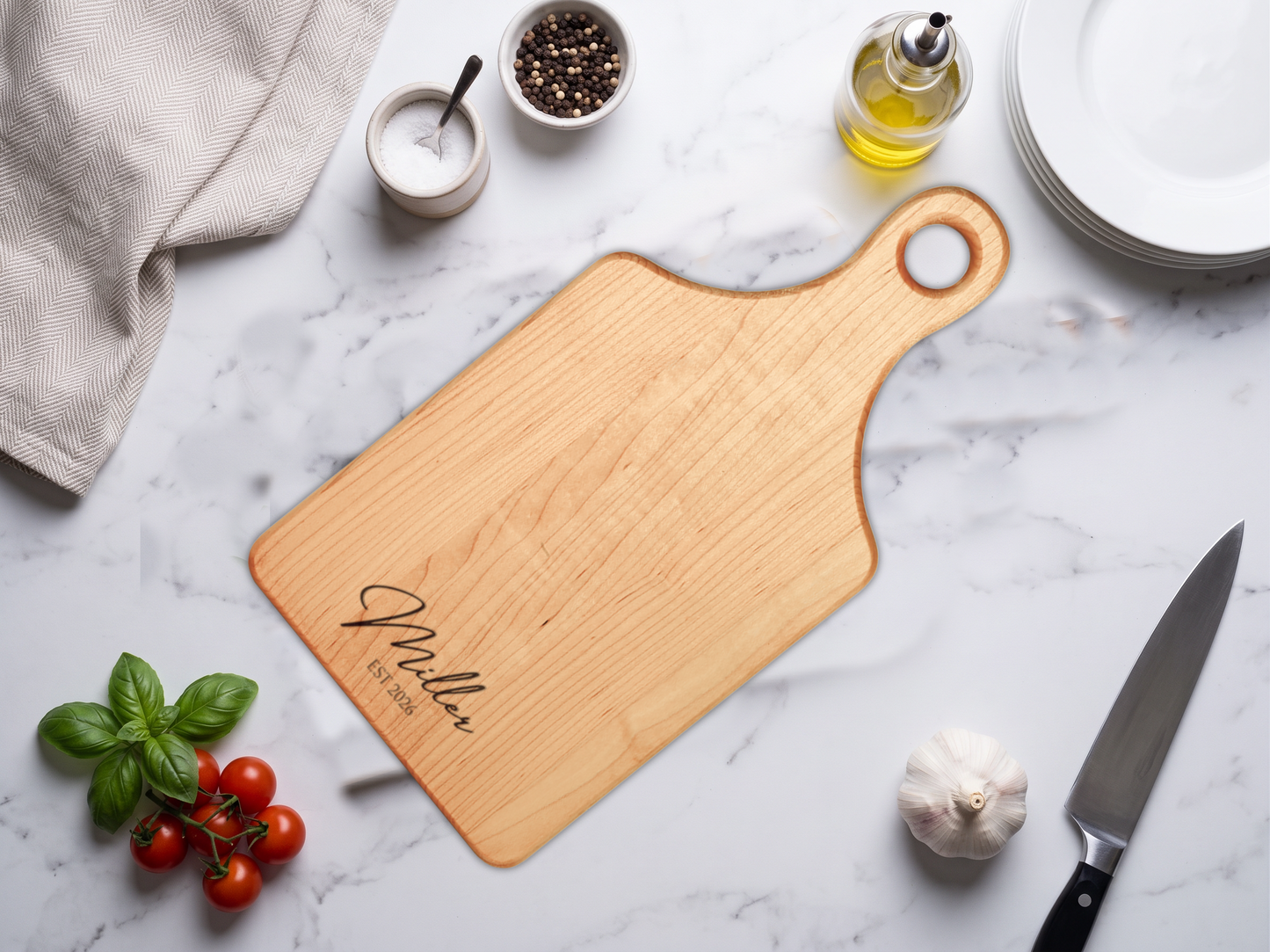Personalized Hardwood Charcuterie Board - Made in USA