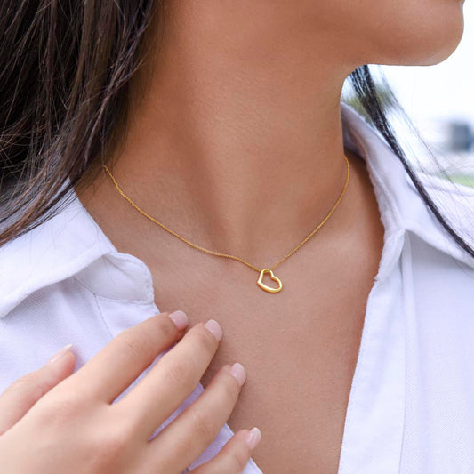 Engraved Heart Cutout Necklace
