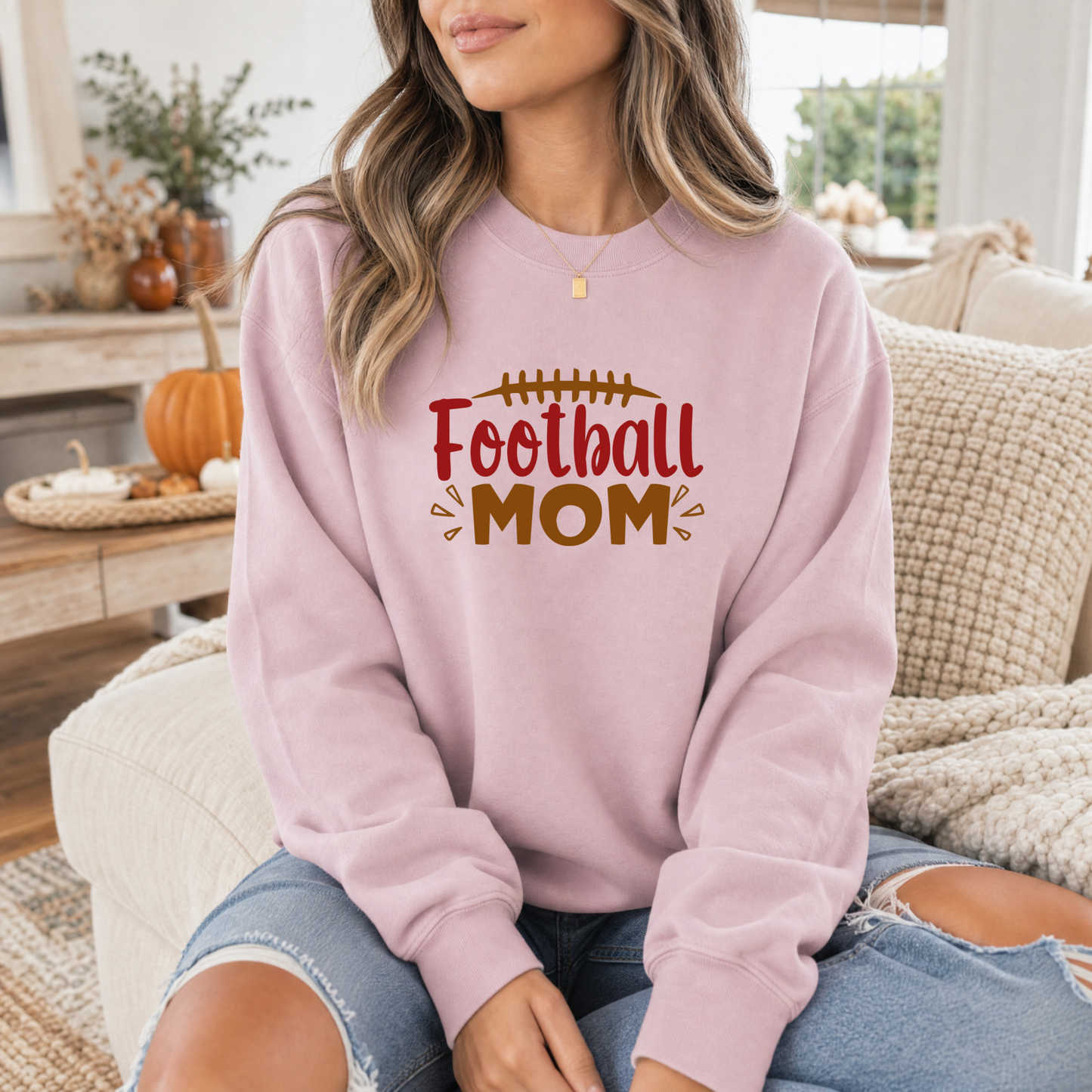 Football Mom Sweatshirt – Cozy Crewneck for Proud Sports Moms