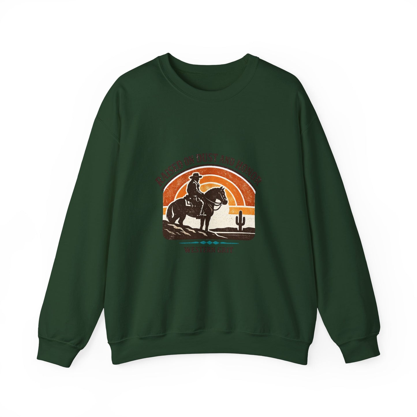 Raised on Dust and Honor Crewneck Sweatshirt | Western, Cowboy, Vintage Americana