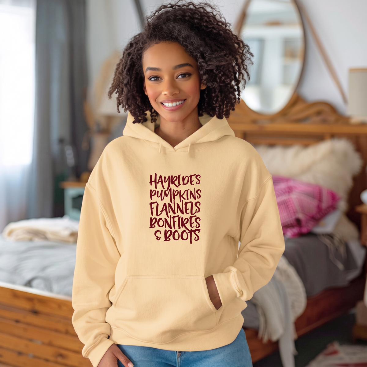 Hayrides, Pumpkins, Flannels Autumn Hoodie