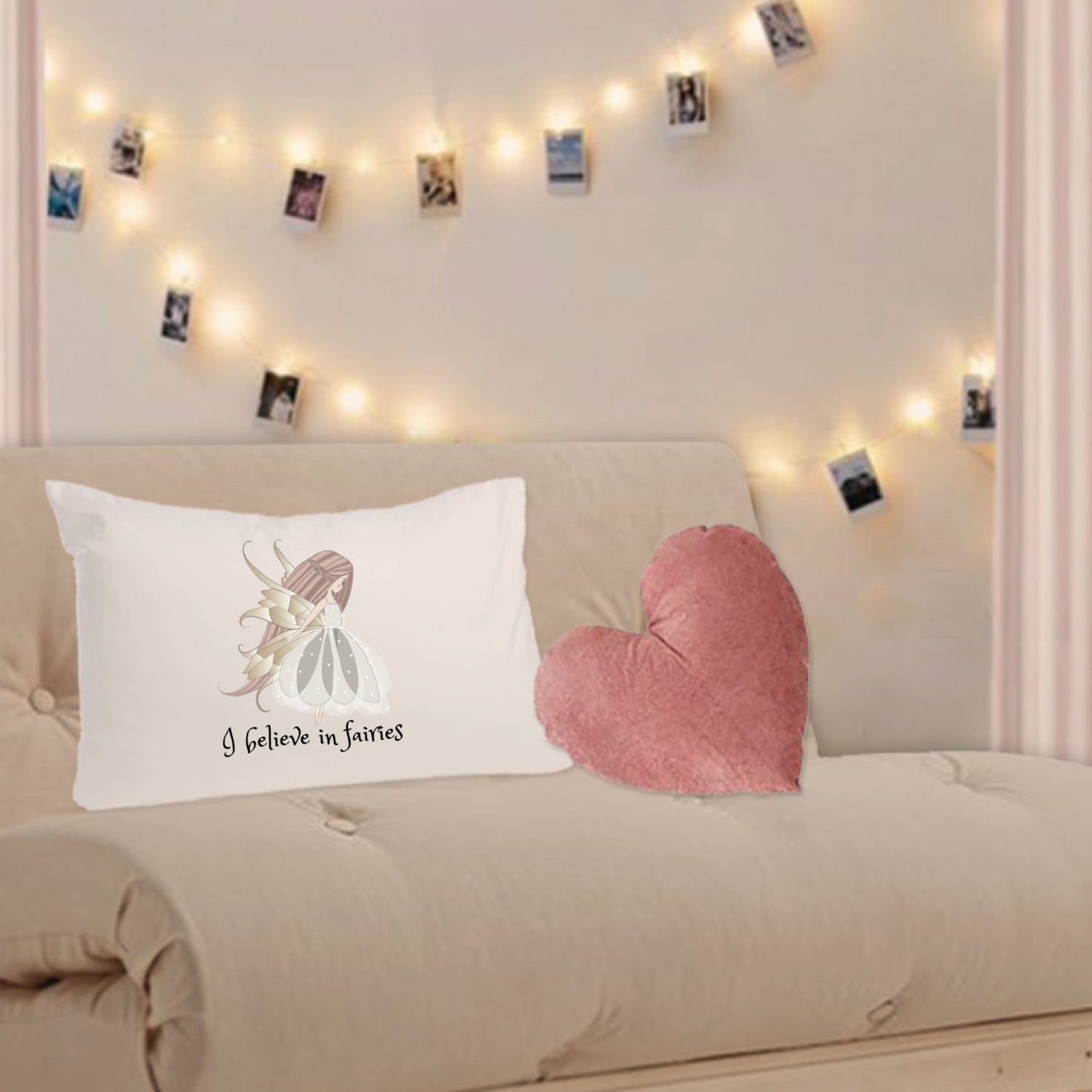 Fairy Pillowcase – 'I Believe in Fairies' Decorative Microfiber Pillowcase