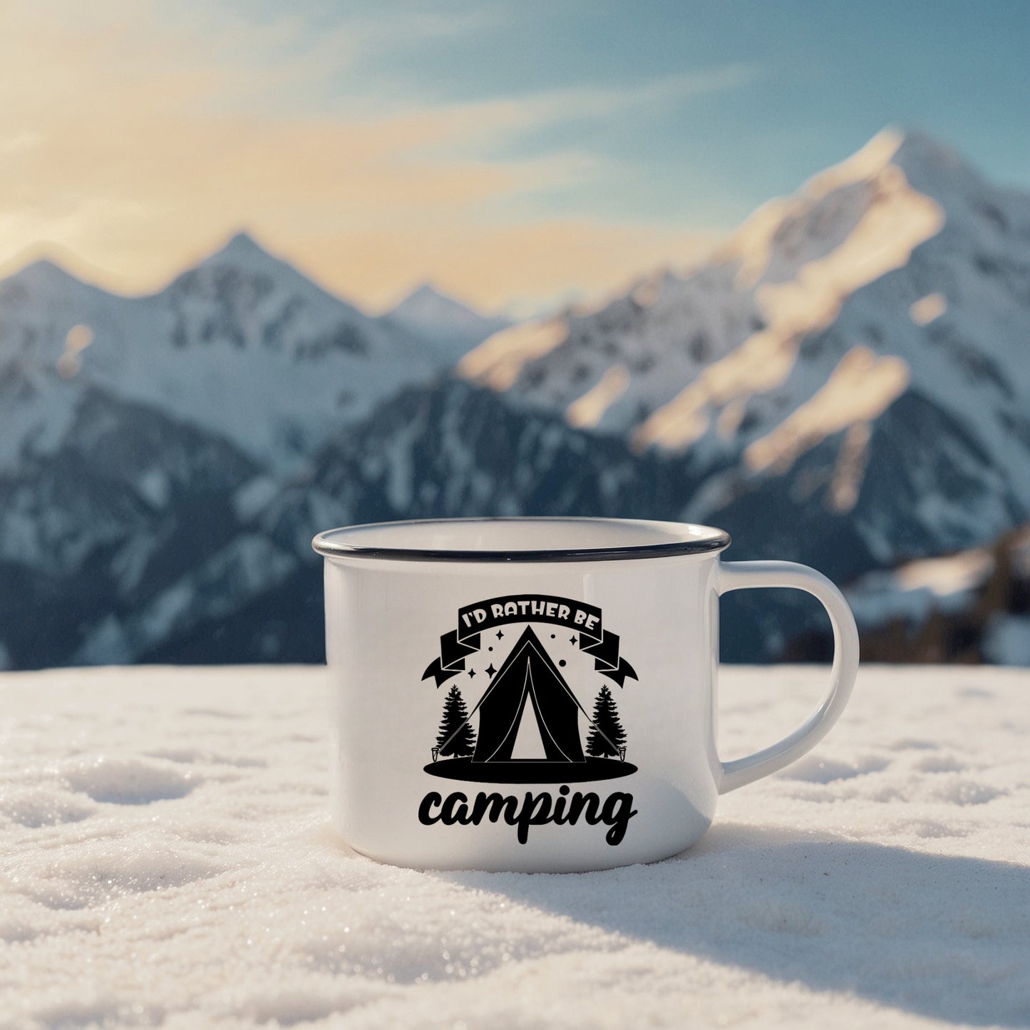 I'd Rather Be Camping Enamel Camping Mug