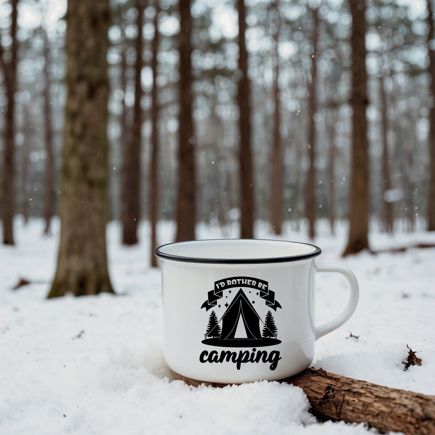I'd Rather Be Camping Enamel Camping Mug