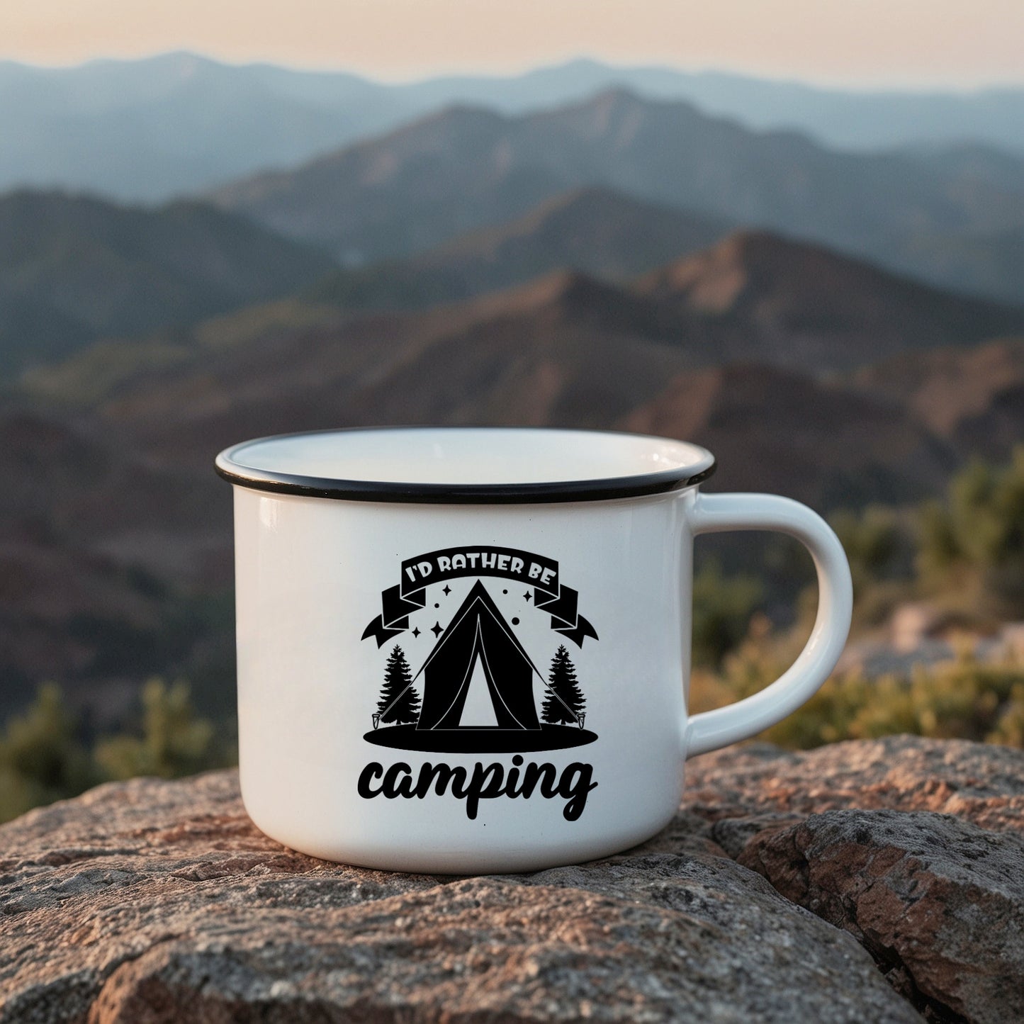 I'd Rather Be Camping Enamel Camping Mug