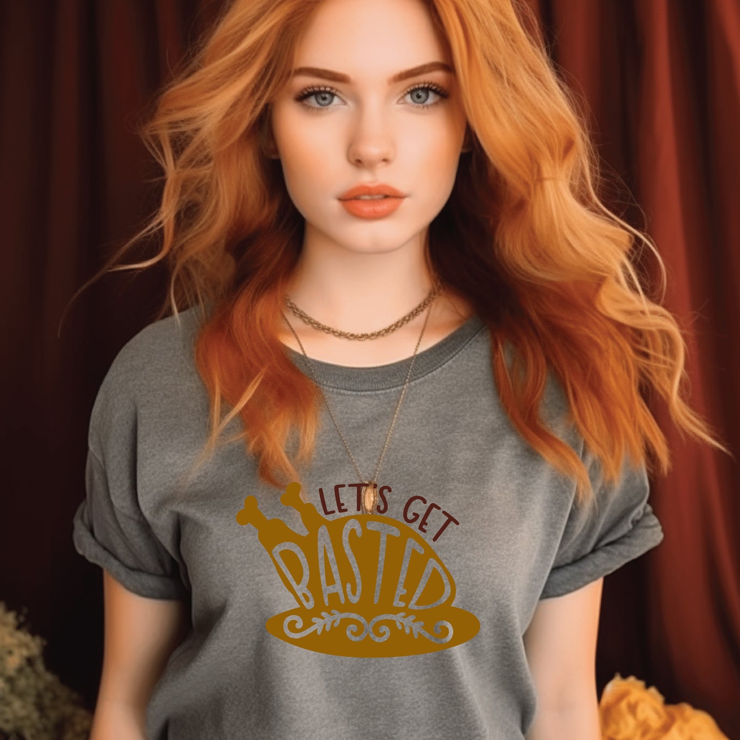 Let's Get Basted Funny Family Unisex Thanksgiving Tee