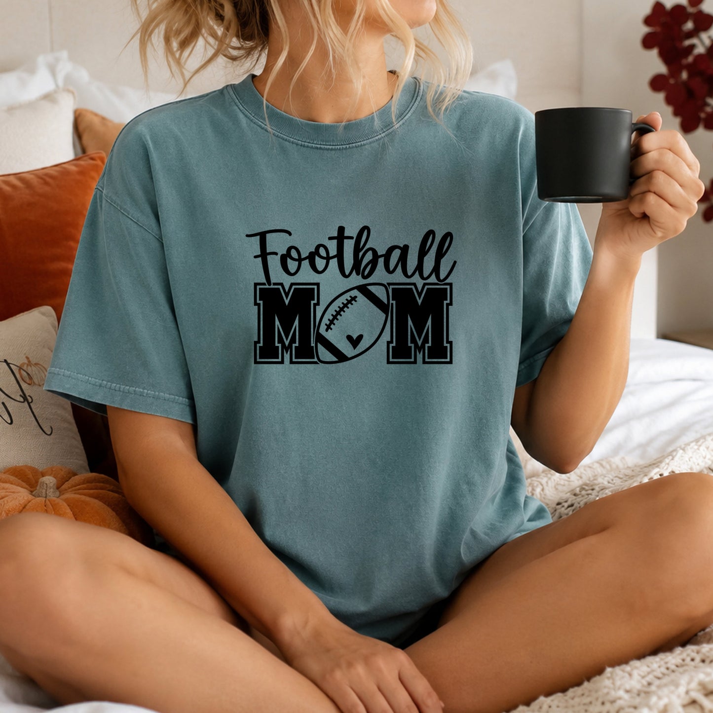 Football Mom T‑Shirt — Script & Varsity Football Mom Tee