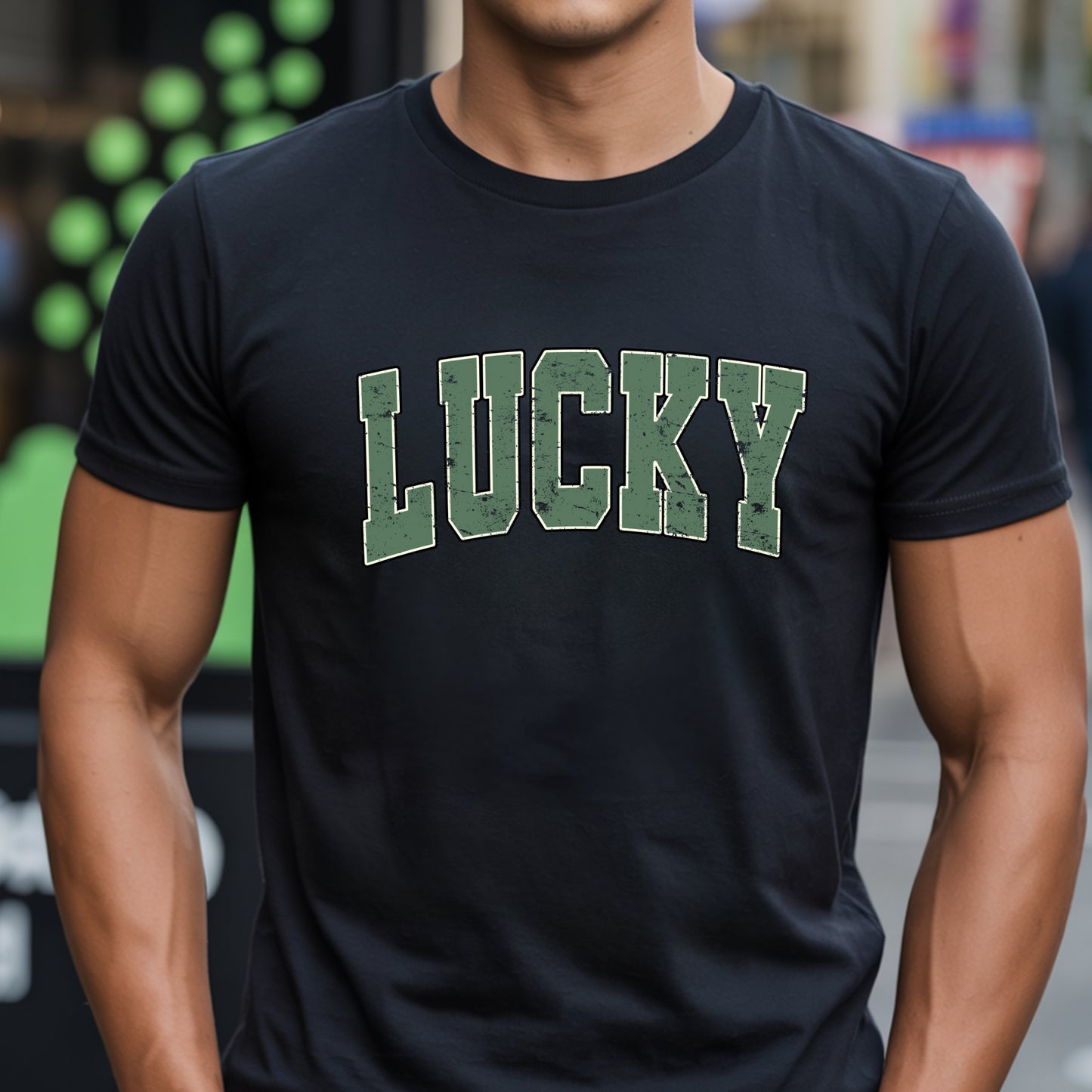 Lucky Graphic T-Shirt — Vintage Green St. Patrick’s Day Tee