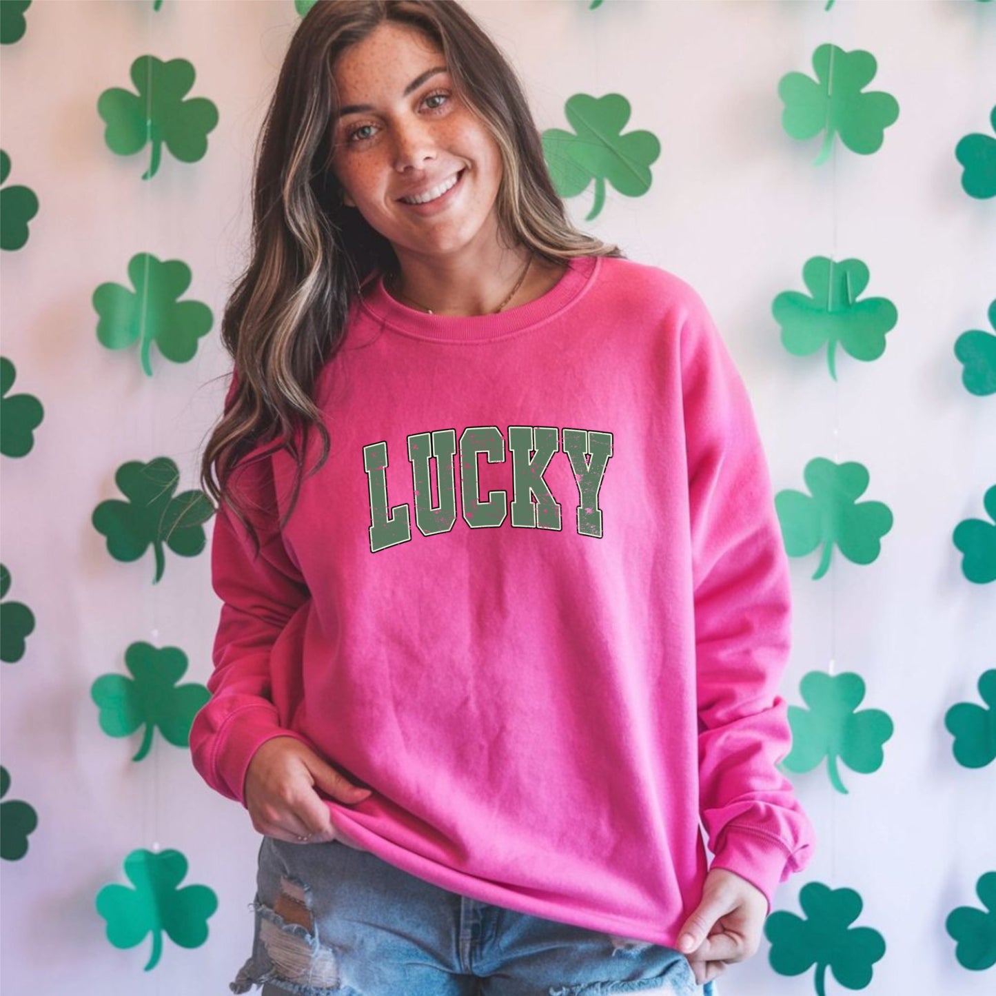 Lucky Graphic Sweatshirt — Vintage Green St. Patrick’s Day Crewneck
