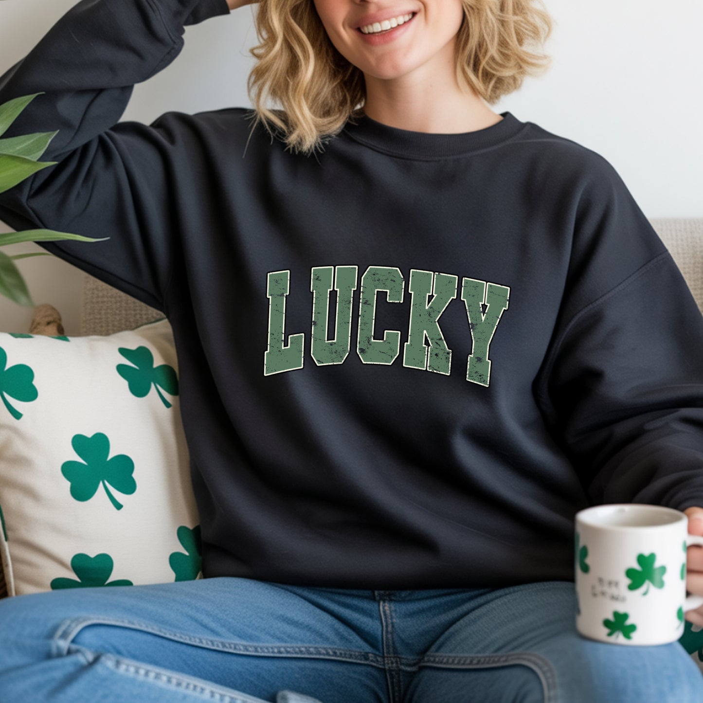 Lucky Graphic Sweatshirt — Vintage Green St. Patrick’s Day Crewneck