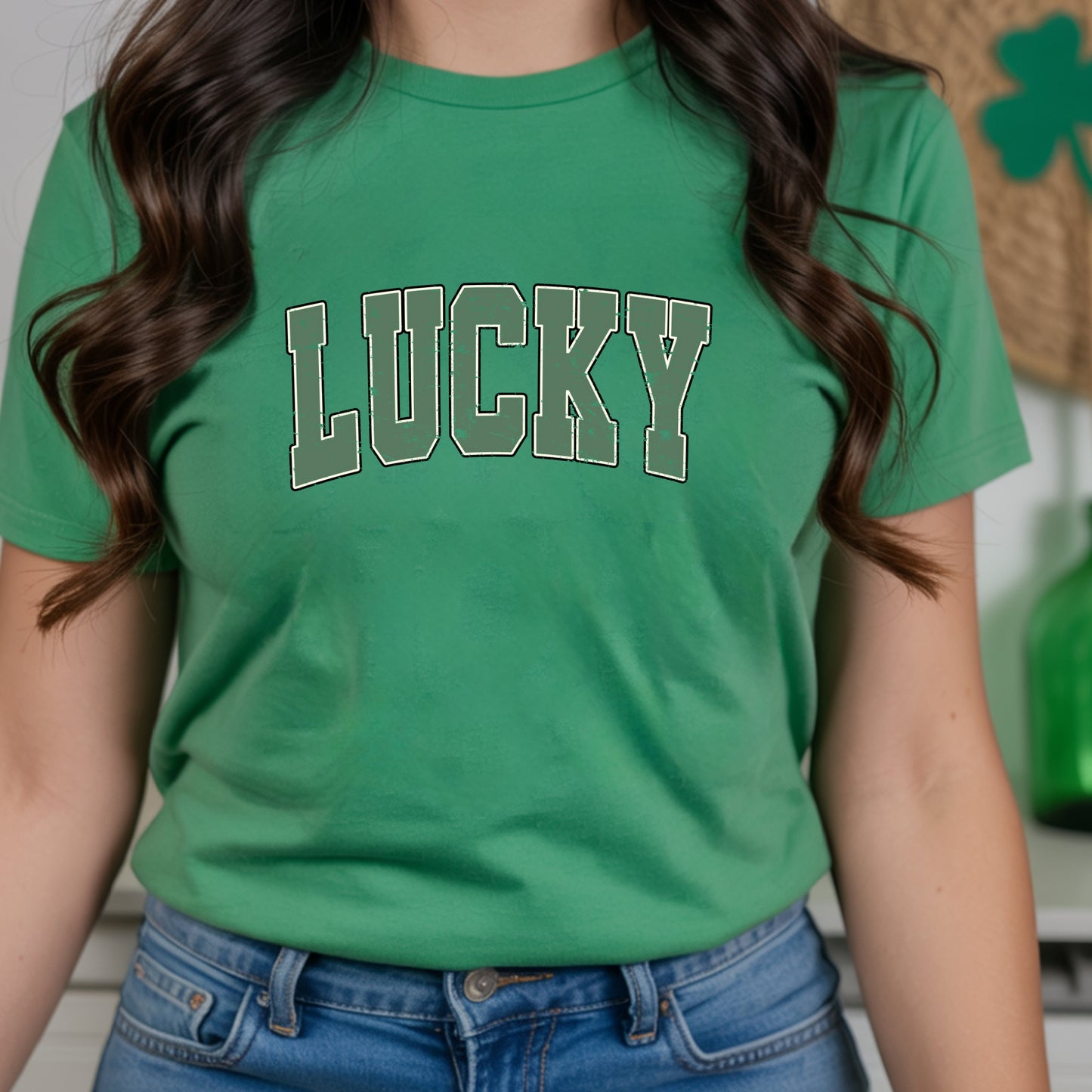 Lucky Graphic T-Shirt — Vintage Green St. Patrick’s Day Tee