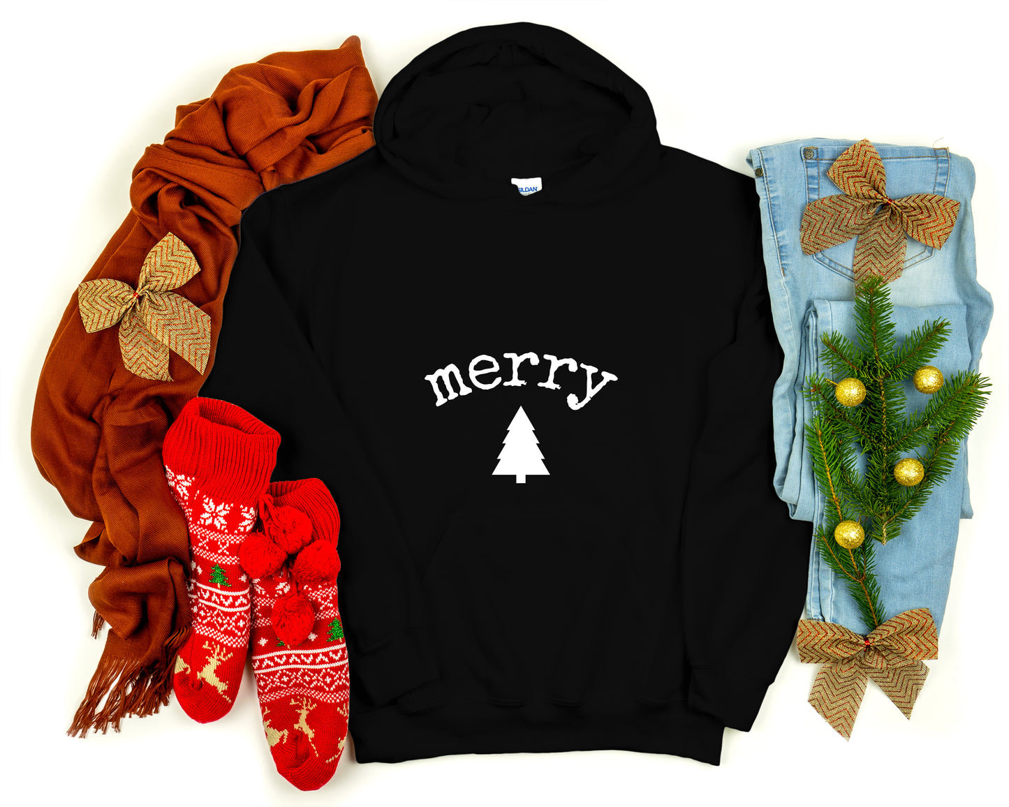 Cute "Merry Christmas Tree" Hoodie — Festive Holiday Sweatshirt