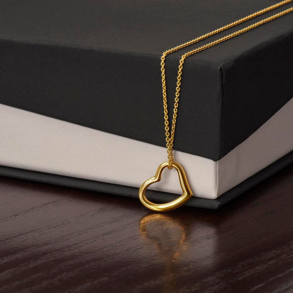 Engraved Heart Cutout Necklace