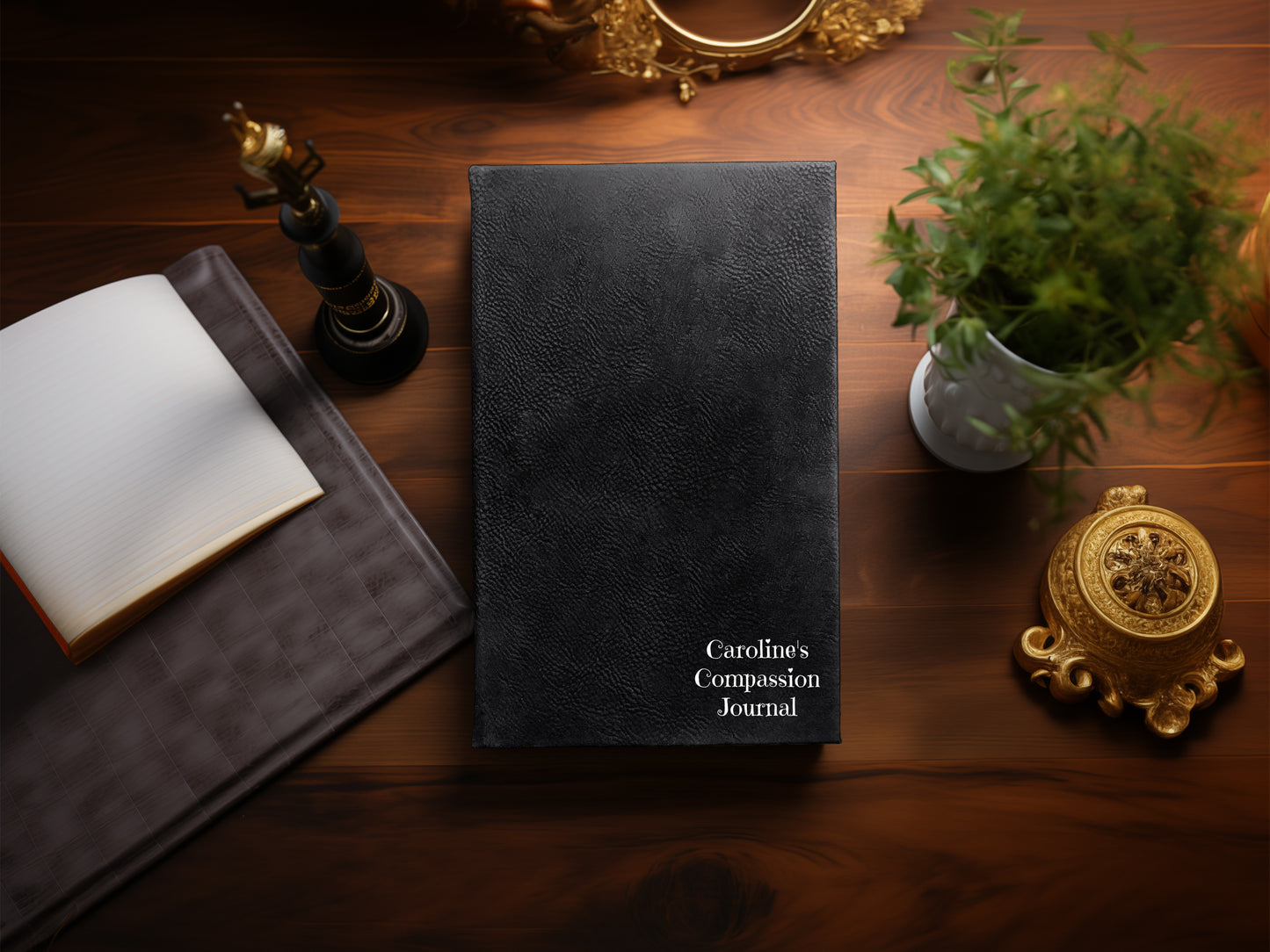 Personalized Vegan Leather Journal - Custom Eco-Friendly Notebook for Writers