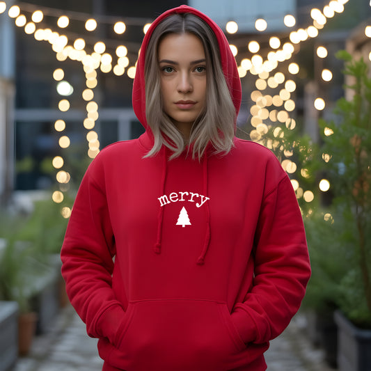 Cute "Merry Christmas Tree" Hoodie — Festive Holiday Sweatshirt