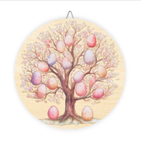 Pastel Egg Tree Wood Sign, Charming Handcrafted Spring Decor, Perfect for Easter Home Decoration, Unique Gift for Easter Lovers